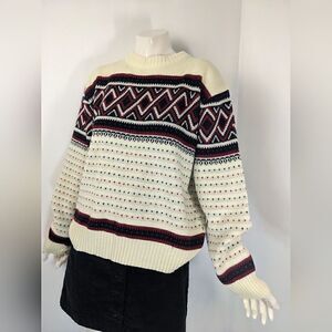 Vintage Crew neck sweater, ski jumper, 70s acrylic chalet sweater, Scrambler by